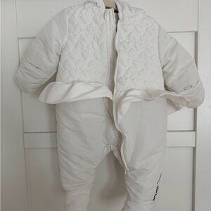 Calvin Klein Baby Girl White Quilted snow suit
